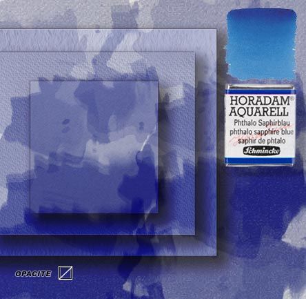 Horadam aquarelle schmincke 477 bleu saphir de phtalo 1/2